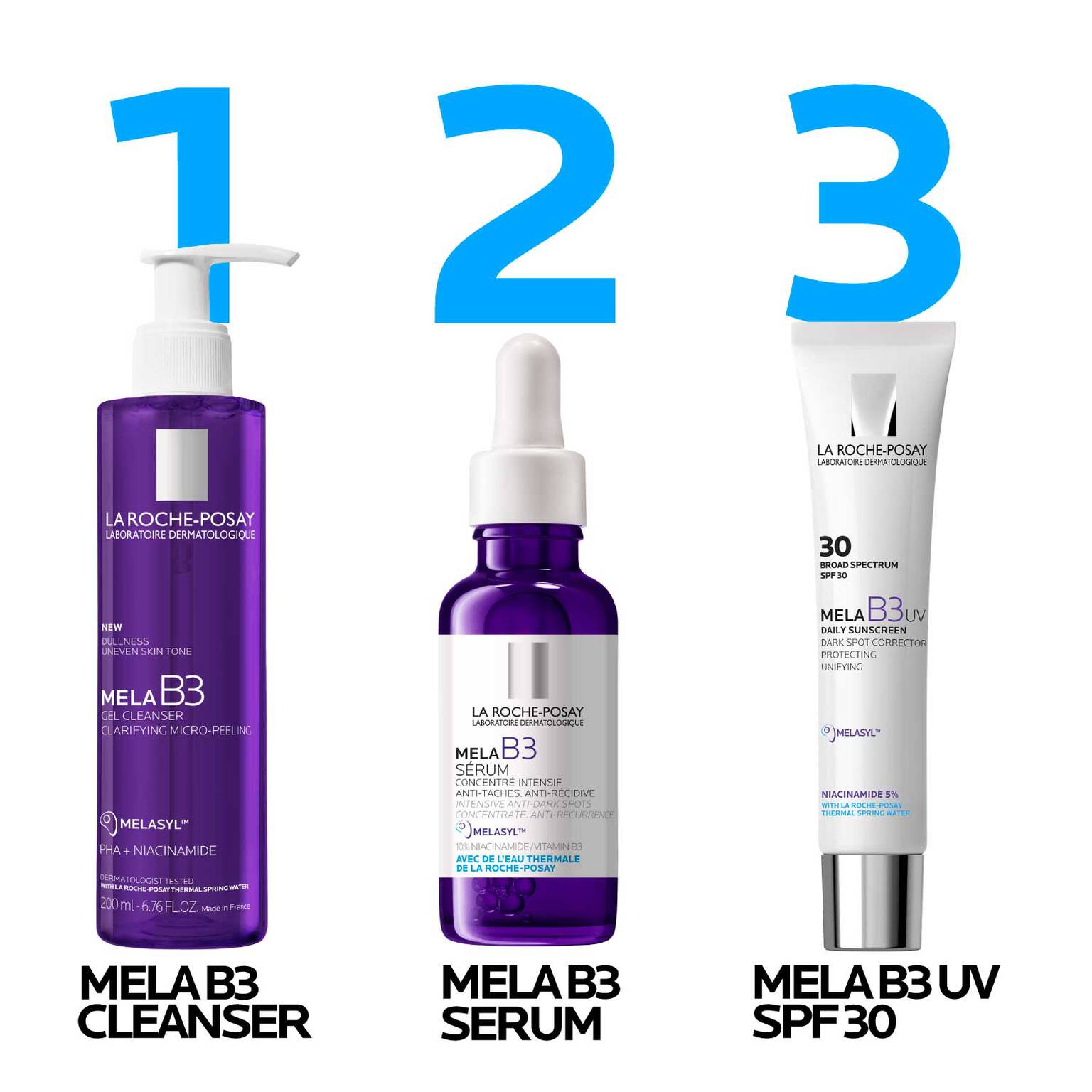 mela-b3-facial-gel-cleanser-with-melasyltm-niacinamide-q7 LaRochePosay-Product-MelaB3-MelaB3Cleanser-200ml-03337875890069-Routine_1500x1500_REV.jpg